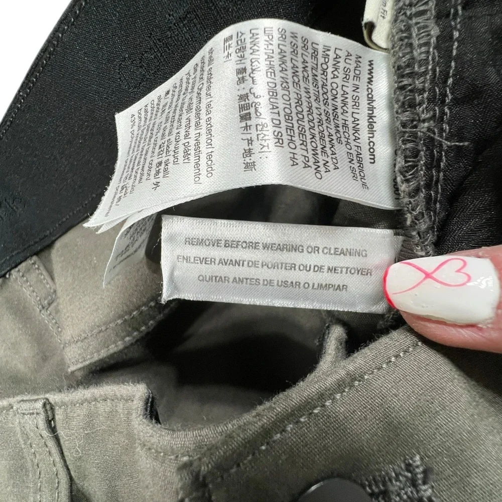 Calvin Klein Dark Olive Trousers - Picture 4 of 5